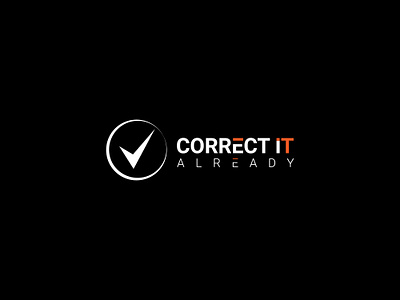 correct it branding creative logo graphic design illustrator it logo logodesign minimal logo modernlogo technology logo typography uniquelogo