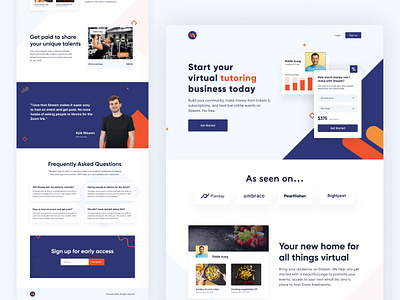 Virtual Business Landing Page Design business course design education faq homepage landing landingpage online online course saas saas app saas landing page saas website tutoring ui ux web web design webflow website