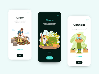 lucky lemon App app app design design farming garden gardener gardening illustration mobile onboarding ui ui design uiux user interface