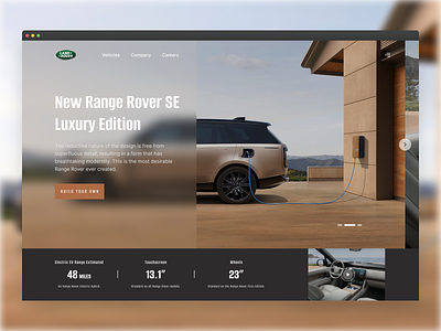 Automotive Website Concepts auto automotive cars design land rover suv trucks ui ux web design website