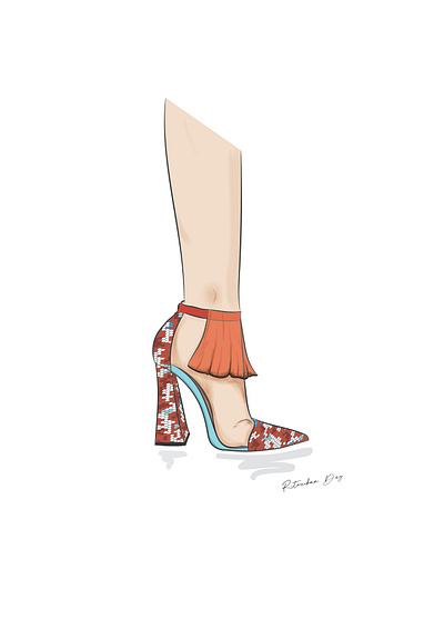 Beta shoe bold colorful design evening fashion fish footwear footwear design heels illustration inspiration leather pattern scales silhouette sketch skin strap