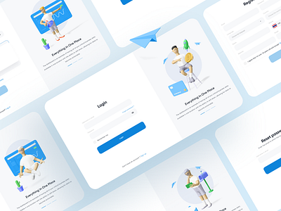 Clean Onboarding Process 3d 3d art 3dsmax 4dx app design concept inputs interface minimal onboarding sign in sign in form signup ui ux web webdesign website