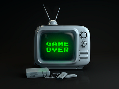 game over 3d 3d art 3dmodeling ae aftereffects cinema4d design illustration modeling photoshop ui ux