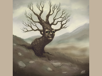 Old Oak tree digital art environment fairy tale forest ladscape mountain tree wood world