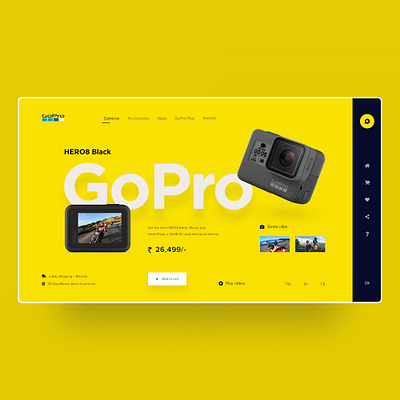 GoPro UI design concept behance clean design clean ui designer designs logodesign minimal minimalism minimalist ui designer uidesign uiux ux ux research uxdesign uxui web design web development website builder website design