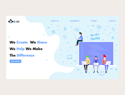 Computer Science Club Landing Page club community computer science landingpage light ui uidesign webdesign