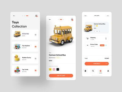 Toys Shop App add to cart cart page ecommerce app ecommerce shop figma ios app design mobile app design mobile apps mobile design mobile ui store app toys uiux