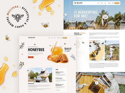 Mellifera - Beekeping and Honey Shop Theme beekeeper beekeeping honey honey shop honeybee honeycomb landing page layout shop template theme ui ux web design website mockup wordpress