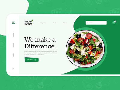 Healthy Food UI Concept concept designer food green healthy healthyfood landing landingpage lifestyle meal meals modern programs simple ui uidesign uiux userinterface web website