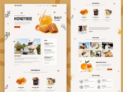 Mellifera - Beekeping and Honey Shop Theme 🐝 beekeeper beekeeping creative design honey honey shop honeybee landing landing page layout theme ui ux web design website mockup wordpress