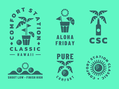 CSC Identity System badge crest drink emblem fun golf hawaii identity logo nature outdoor sports system