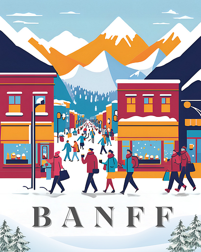 Post card - Banff, Canada branding graphic design