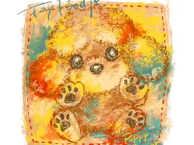 Toy poodle graffiti animal character character design cute dog funny illustration kawaii pet puppy toy poodle