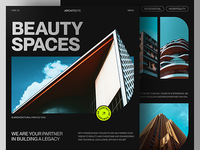 Architecte - Architecture Agency Landing Page Website architect architecture architecture agency architecture design bold building construction home home page house landing page layout property swiss style typography ui web web design website website design