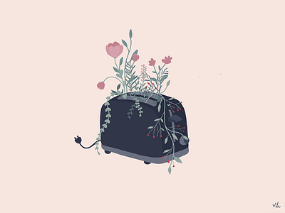 Toaster Flower art art direction design drawing flower illustration illustration art plant procreate procreate art