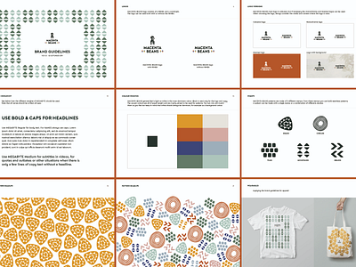 Pages of our guidelines book brand brandbook branding colors colour design guide guidelines identity logo merch pattern rule rules swag typography versions visual identity