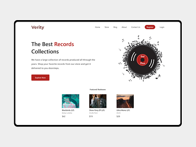 Records store 100daysofui dailyui design figma figmaafrica figmadesign homepage landing page landing page design landingpage