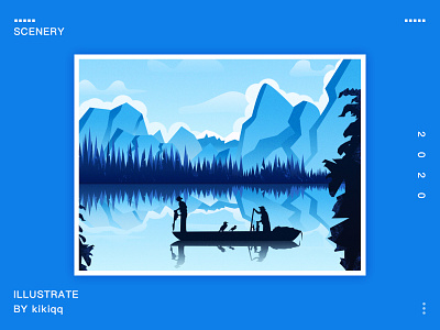 Scenery illustration logo ui