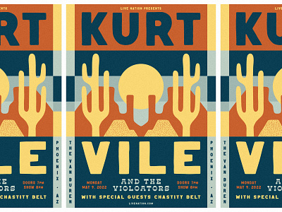 Kurt Vile Gig Poster 2022 arizona cactus concert desert gig poster illustration kurt vile music poster poster design saguaro show show poster sunrise