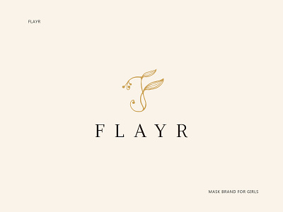 logo for a mask brand feminine logo graphic design letter f letter f logo letter logo logo logo design plant logo