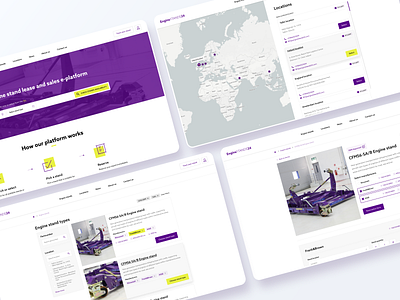 EngineStands24 Web Design color design engine engine stands engines figma figmadesign flat heavy machinery landing page lease machinery machines minimal ui ux web