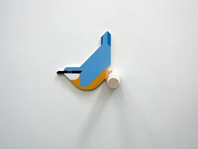 wooden Nuthatch wall hook bird boomklever cnc hinghang nuthatch print vector vogel walldecor wallhook wood wooden woodworking