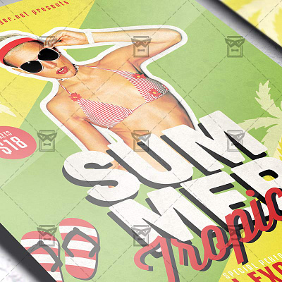 Tropical Summer - Flyer PSD Template summer psd