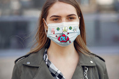 face mask design illustration modeling ux vector