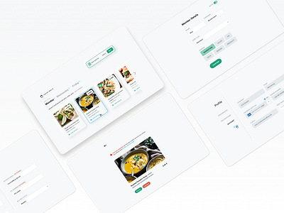 Screens Meal Plan Tool design desktop design elegant figma food grey light minimal modern navigation neumorphism screens selection ui ui ux ui components ux