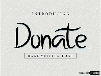 Donate Font beautiful font child cute font handwritting inermedia studio lettering mockup popular font tshirt