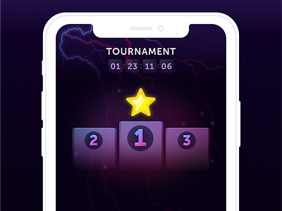 Graphic of a Winner's Podium in Word Blitz app artwork design game graphicdesignui illustration interface lotum minimal play sketch star tournament ui vector