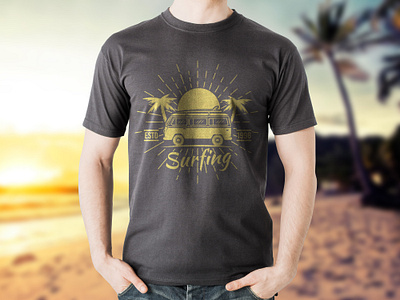 Surfing t-shirt print apparel design art clothes fashion graphic graphic design illustraion print surf surf trip surfing surfing van t shirt t shirt design vacation vector vintage