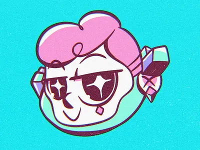 Oh! Valentino New Logo boy character comic crystal diamond illustration logo ohvalentino quartz