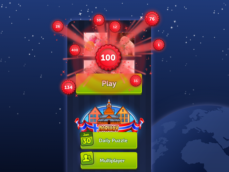 Mobile Game Design for 4 Pics 1 Word app appdesign design game graphicdesignui inspire interface lotum play sketch ui uidesign userinterface