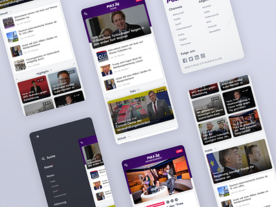 PULS24 - UI Web Design for a TV News Channel (Mobile, Part 1) app app ui mobile design mobile ui news news app news design news site tv tv app ui design uidesign uiux ux ux design uxdesign video video app web design