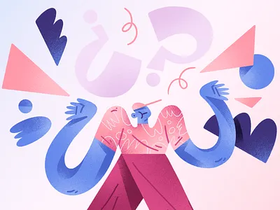 What now? color cute designer illustration illustrator person vector wonder