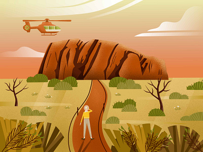 Uluru illustration travel