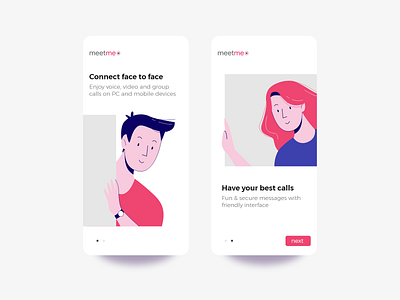 Chatting Landing Page - Mobile App chattingapp illustration landingpage meet mobileapp ui uiux ux