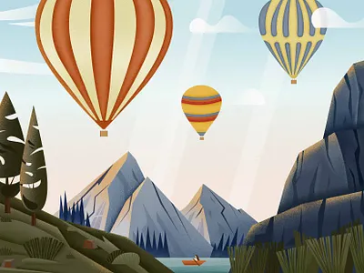 Hot air balloon illustration travel