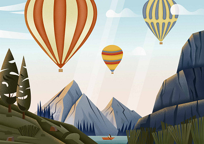 Hot air balloon illustration travel