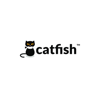 catfish agency animal cat clever creative design detective fish logo minimal simple