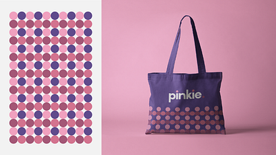 Pinkie Papelaria bag brand identity branding flat logo logotype minimalist logo pattern stationery