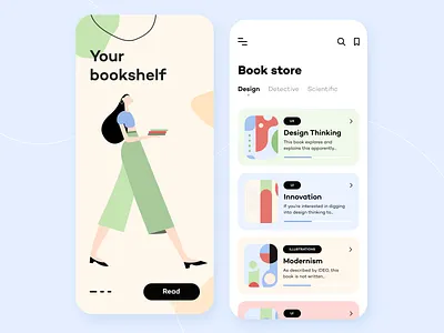 Book Store - Mobile App application arounda books color concept design digital product figma illustrations literature mobile app notification product design reading saas search store tracking ui ux