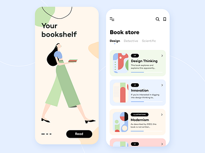 Book Store - Mobile App application arounda books color concept design digital product figma illustrations literature mobile app notification product design reading saas search store tracking ui ux