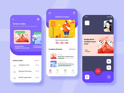 Mobile Event Apps apps design bgndsgn bgnstd event app event mobile event ui events indonesian apps meeting minimalism minimalistic presentation product purple design streaming uidaily uiux uxdesign video call webinar
