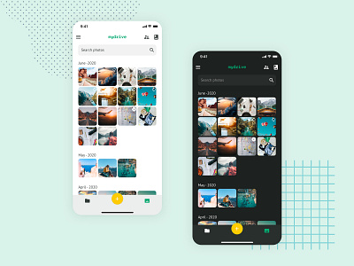 Photo grid grid ios mobil ui photo search ui