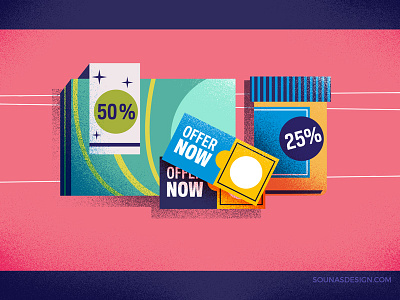 :::Discount Offers::: minimal shapes texture vectorart