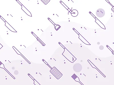 Cutting Kitchen Utensils Pattern cutter cutting fork icon design iconography illustration kitchen knife knives line art pattern a day pattern art peeler pizza cutter utensil