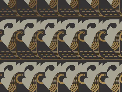 Quail beak bird feather gold pattern wing