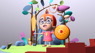 Low poly 3d modeling 3d 3dcharacter animation baby character colorful cute game art kids app king lowpoly mashud19 maya modeling wapon wonderland